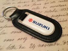 Suzuki Printed Black Leather Key Ring Fob Motor Bike Cycle Gsx