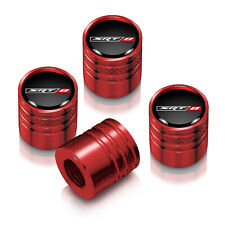 Srt-8 Black On Red Aluminum Cylinder-style Tire Valve Stem Caps For Dodge Jeep