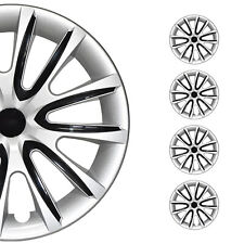15 Wheel Covers Gray Black Set Of 4 Pcs Hub Caps Fit R15 Tire Steel Rim