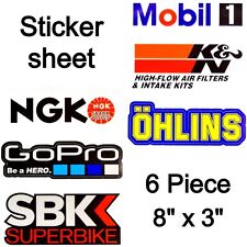 Reflective Sticker Graphics Decal Sheet -6pc 8 X 3- Atv Dirt Bike Motorcycle