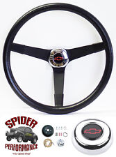 1969-1989 Chevrolet Steering Wheel Red Bowtie 14 34 Vintage Black