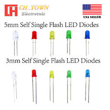 3 5 Mm Water Clear Diffused Self Flash Flashing White Red Blue Light Led Diodes