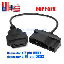 7 Pin Obd1 To 16 Pin Obd2 Convertor Adapter Cable Code Reader Scanner For Ford