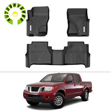 Floor Liner Mats For 2008-2021 Nissan Frontier Crew Cab All-weather Rubber Tpe