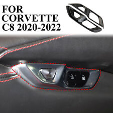 Carbon Fiber Door Lock Switch Button Panel Cover Trims For Chevrolet Corvette C8