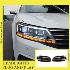 For Vw Passat 2011-2015 Headlights Double Xenon Beam Lens Hid Projector Led Drl