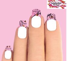 Waterslide Nail Decal Tips Set Of 10 - Pink Camo Camouflage Mossy Oak Realtree