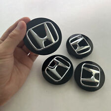 Set Of 4pcs Wheel Center Caps For Honda Black Chrome Rim Logo Hubcaps 69mm2.75