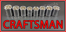 Craftsman Hand Tools 8pc Short 12 Sae Metric Mm 12pt Ratchet Wrench Socket Set