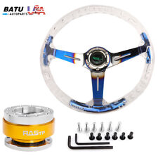 Universal Acrylic 14inch350mm Steering Wheel Gold Ball Quick Release Adapter