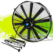 16 High Performance 12v Electric Slim Radiator Cooling Fan Wmounting Kit Black
