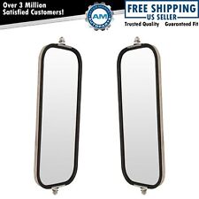West Coast Mirror Ribbed Back 16x7 Stainless Steel Pair Set For Heavy Duty Truck