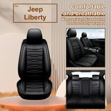 Black Fuax Leather For Jeep Liberty 2007-2012 Car 5 Seat Covers Frontrear Pad