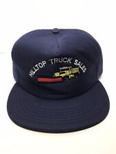 Vtg Hilltop Commercial Dump Truck Sales Hat Cap Snapback Usa Made Ohio Blue