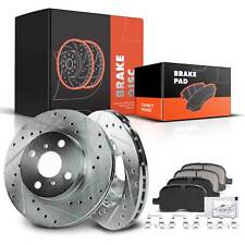 New Front Drilled Brake Rotors Ceramic Pads For Toyota Corolla Chevrolet 98-02