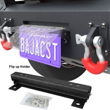 10 Inch Black Steel Front Flip-up Winch License Plate Mount Bracket Fit Bumper