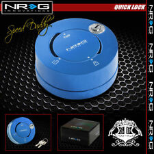 Nrg Thin Steering Wheel Short 6-hole Quick Release Lock W Key Adaptor Kit Blue