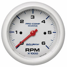 Autometer Tachometer Marine White Ultra-lite Gauge 3-38in 6k Rpm
