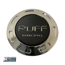 Ruff Racing R944 Chrome Ring Black Logo Snap In Center Cap C518101cap