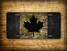 Camo Canada Flag License Plate Canadian Maple Leaf Auto Tag Camouflage And Black