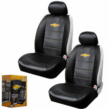 New Chevy Bowtie Synthetic Leather Sideless Car Truck 2 Front Seat Covers Set