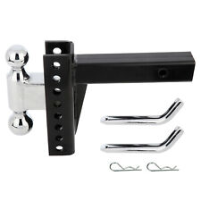 Adjustable Double Ball Tow Trailer Hitch Receiver 2 Inch