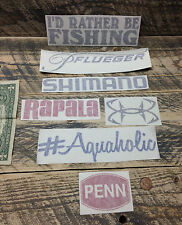 Fishing Decals Set Of 7 Vinyl Sticker Pflueger Boat Decal Penn Tackle Box