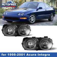 For 1998-2001 Acura Integra Headlights Halo Projector Black Clear Replace Lamps