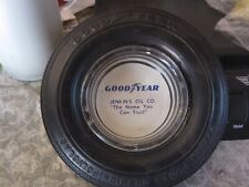 Vintage 6 Goodyear Polyglas Rubber Tire Glass Ashtray Jenkins Oil Co Very Nice