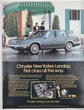 1988 Chrysler New Yorker Landau Vintage Print Ad Poster Man Cave Art Deco