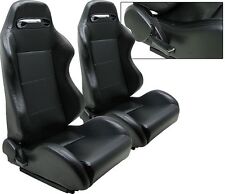 2 X Black Pvc Leather Racing Seats Fit For 1964-2019 Ford Mustang