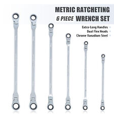 Ratchet Set 6pc Flex Head Long Handle Metric Wrench Set 8mm 10mm 13mm 18mm