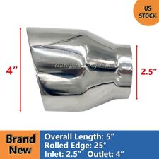 Stainless Steel Exhaust Tip Duo Layer Angle 25 - 2.5 Inlet - 4 Outlet - 5 Ol