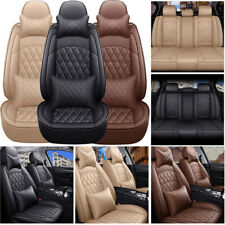 5-seats Car Seat Covers Full Set Luxury Pu Leather Front Rear Cushion Universal