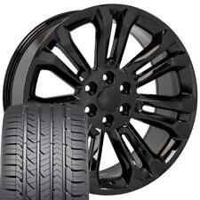 5666 Black 22x9 Wheel Goodyear Tire Set Fits Chevy Gm Cadillac Trucks Suv