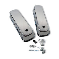 For 1965-95 Big Block Chevy 454 Chrome Smooth Aluminum Tall Valve Covers W Hole