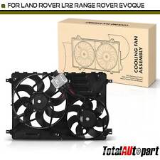 Dual Radiator Cooling Fan Assembly W Control Module Shroud For Land Rover Lr2