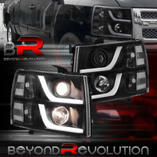 For 2007-2013 Chevy Silverado 1500 2500hd 3500hd Led Bar Tube Black Headlights