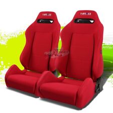 2 X Nrg Type-r Fully Reclinable Light Seatseatsadjustable Slider Redstitch