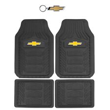 New 5pc Chevy Elite Bow Tie Logo Car Truck Rubber Front Rear Floor Mats Keychain