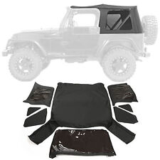 Black Replacement Soft Top Tinted Windows For Jeep Wrangler Tj 1997-2006