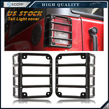 For 07-16 Jeep Wrangler Jk Max 2x Tail Light Guards Cover Rear Lamps Trim Cover