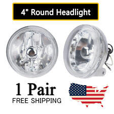 Universal 4 Clear Lens Round Chrome Housing Fog Lights Lamps Switch Relay Bulbs