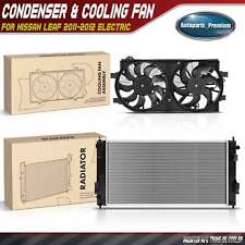 2x New Radiator Dual Cooling Fan Assembly Kit For Nissan Leaf 11-12 Electric