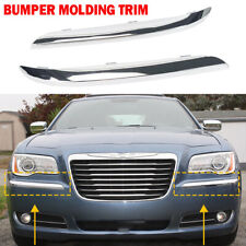 2x Bumper Molding Trim For 2011-2014 Chrysler 300 Accent Front Chrome 68127941ab