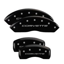 Mgp Caliper Covers Set Of 4 Black Finish Silver Corvette C5