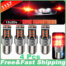 4x Bright Red 1157 Led 800lm Canbus Safety Brake Stop Tail Parking Light Bulb