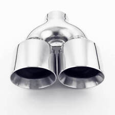 Twin 4 Outlet 2.5 Inlet Angle Cut Dual Wall 304 Stainless Steel Exhaust Tip