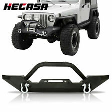Front Bumper W Winch Plate D-rings Rock Crawler For 87-06 Jeep Wrangler Tj Yj