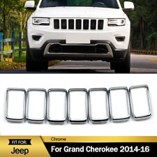 7x For 2014-2016 Jeep Grand Cherokee Front Grille Trim Ring Insert Cover Chrome